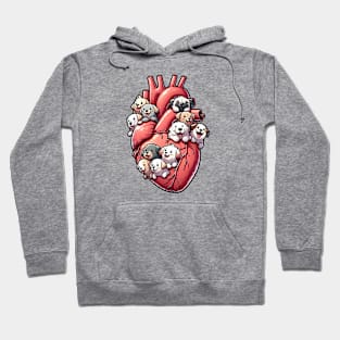 Adorable dog lover Anatomical Heart artwork Hoodie